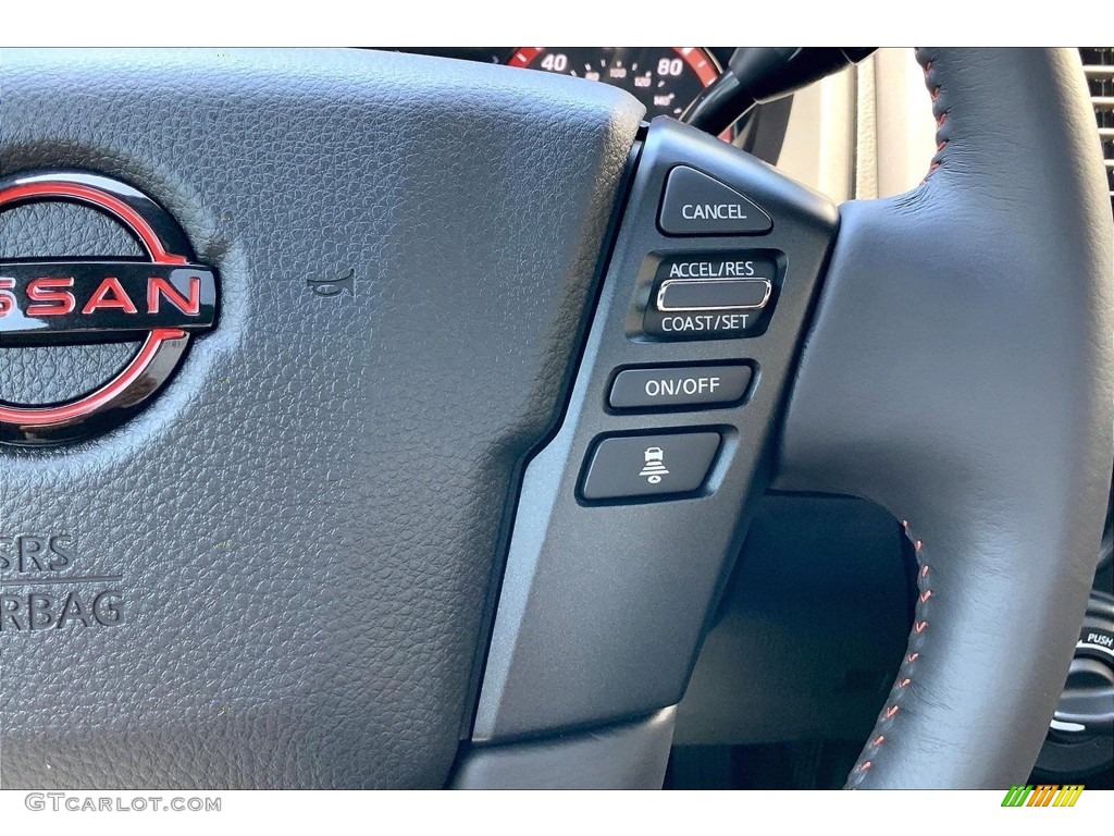 2023 Nissan Titan Pro-4X Crew Cab 4x4 Black Steering Wheel Photo #146478699