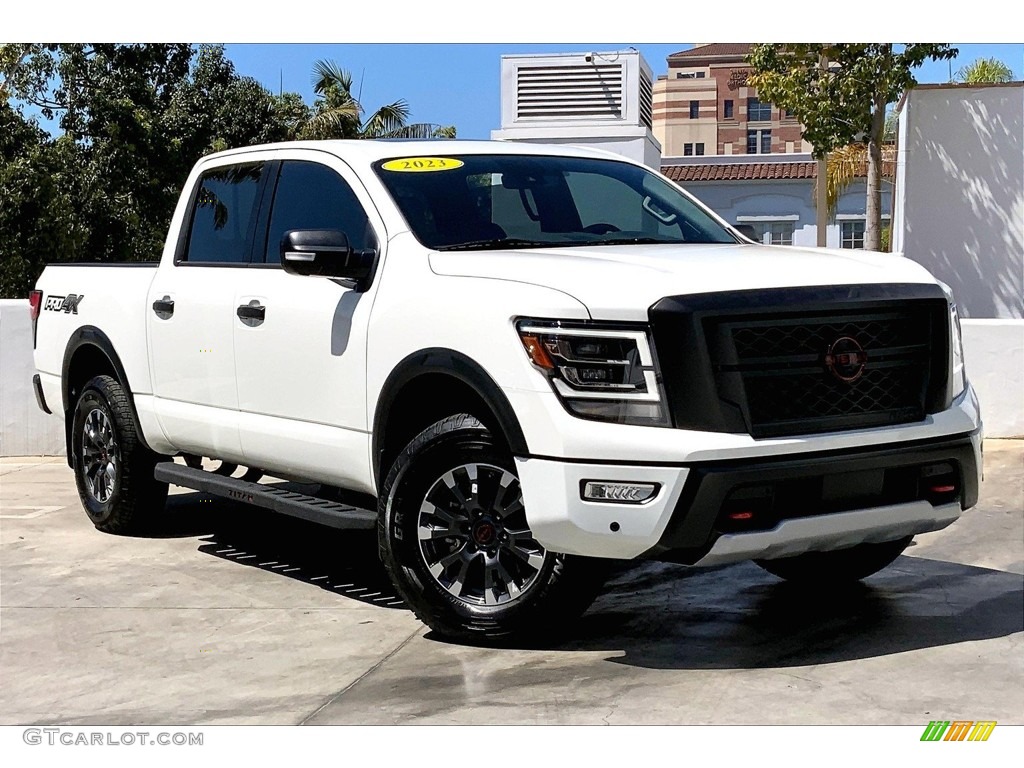 Glacier White 2023 Nissan Titan Pro-4X Crew Cab 4x4 Exterior Photo #146478894