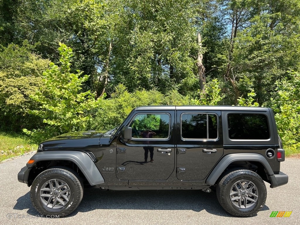 Black 2024 Jeep Wrangler 4-Door Sport S 4x4 Exterior Photo #146479068