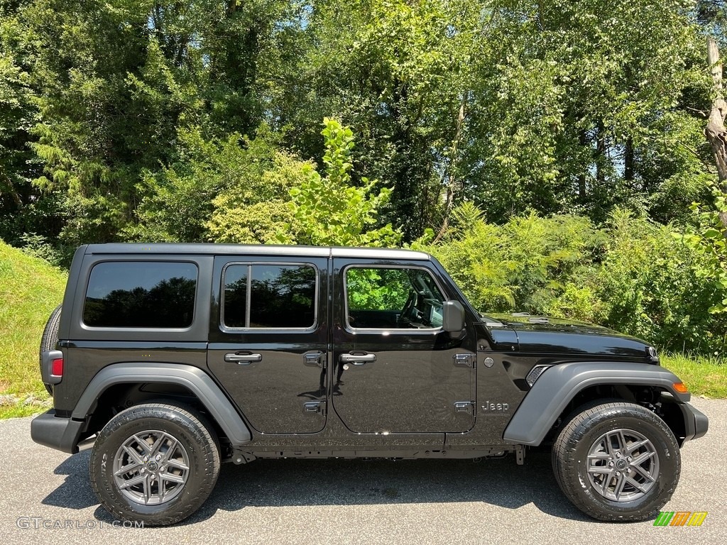 Black 2024 Jeep Wrangler 4-Door Sport S 4x4 Exterior Photo #146479134