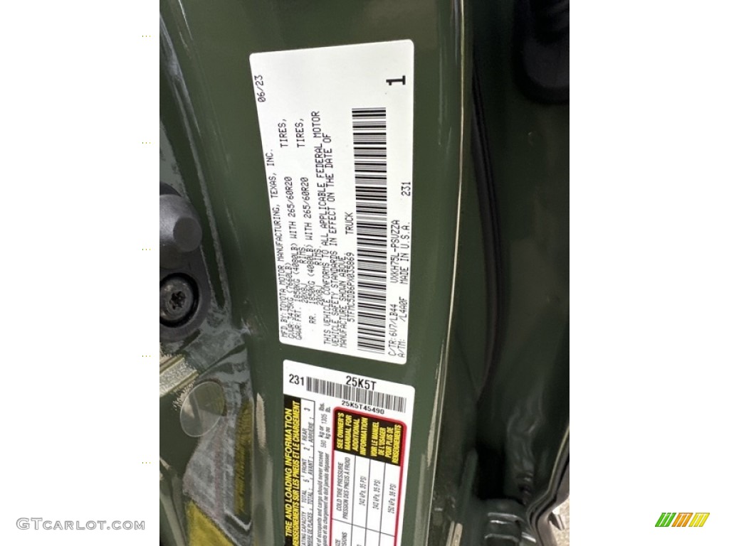 2023 Tundra Color Code 6V7 for Army Green Photo #146479173