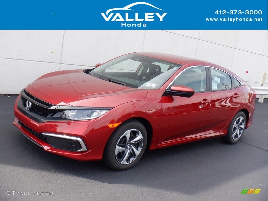 2019 Civic LX Sedan - Molten Lava Pearl / Black photo #1