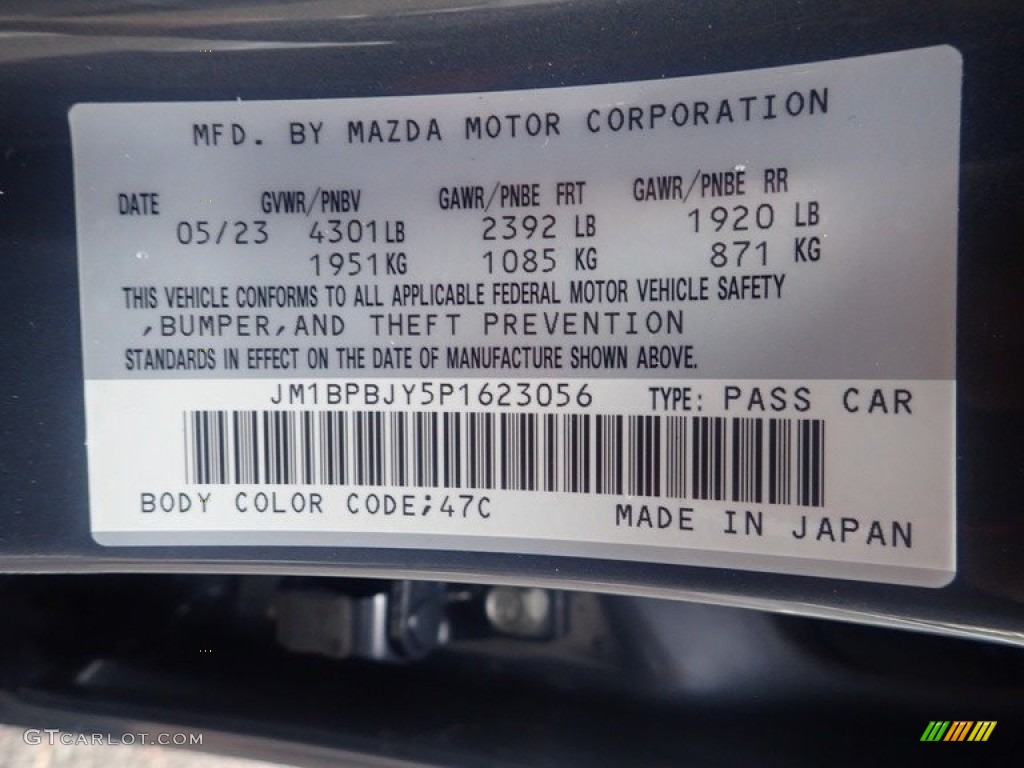 2023 Mazda3 Color Code 47C for Polymetal Gray Metallic Photo #146481782