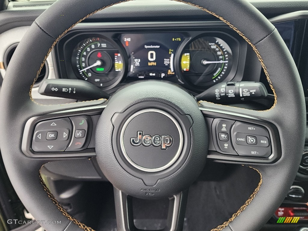 2024 Jeep Wrangler 4-Door Sport S 4xe Hybrid Black Steering Wheel Photo #146482354