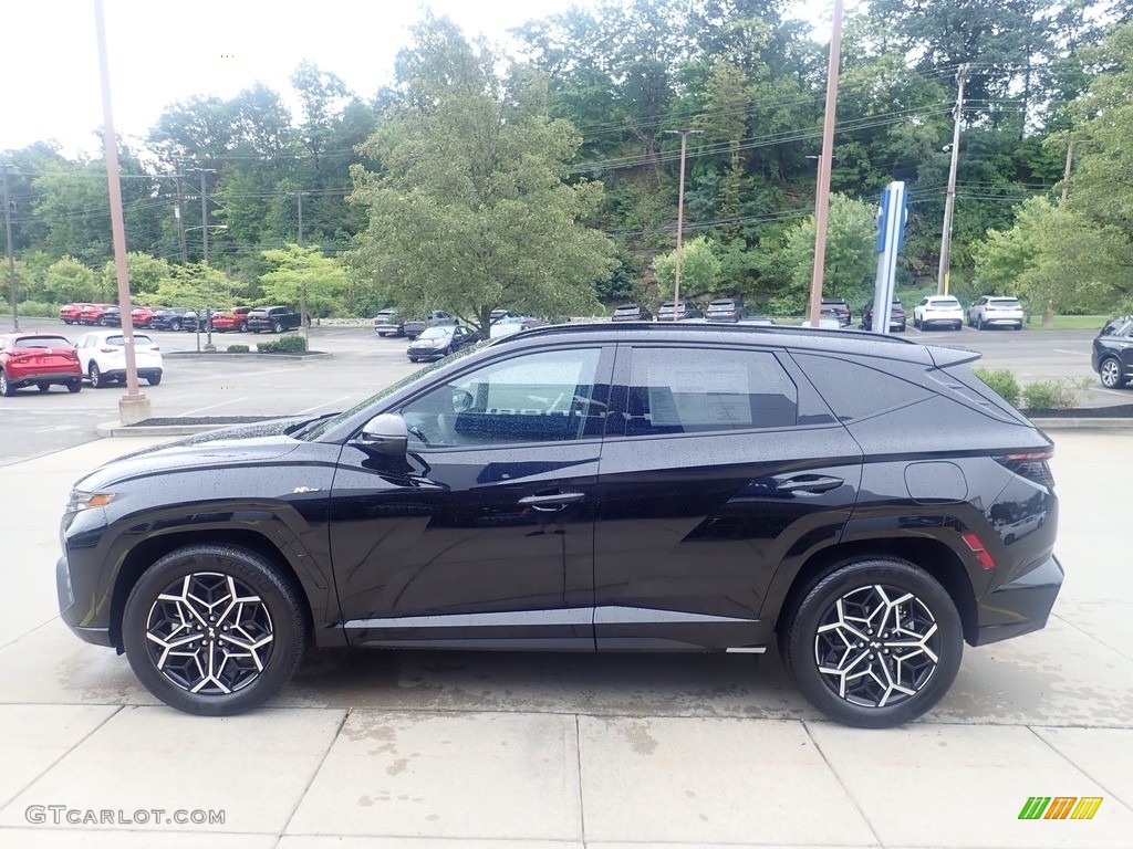 Phantom Black 2024 Hyundai Tucson N-Line Hybrid AWD Exterior Photo #146483780