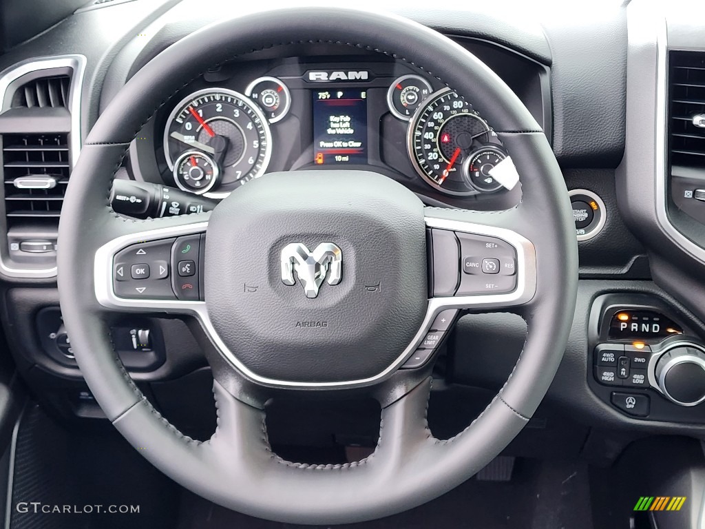 2023 Ram 1500 Big Horn Crew Cab 4x4 Diesel Gray/Black Steering Wheel Photo #146483844