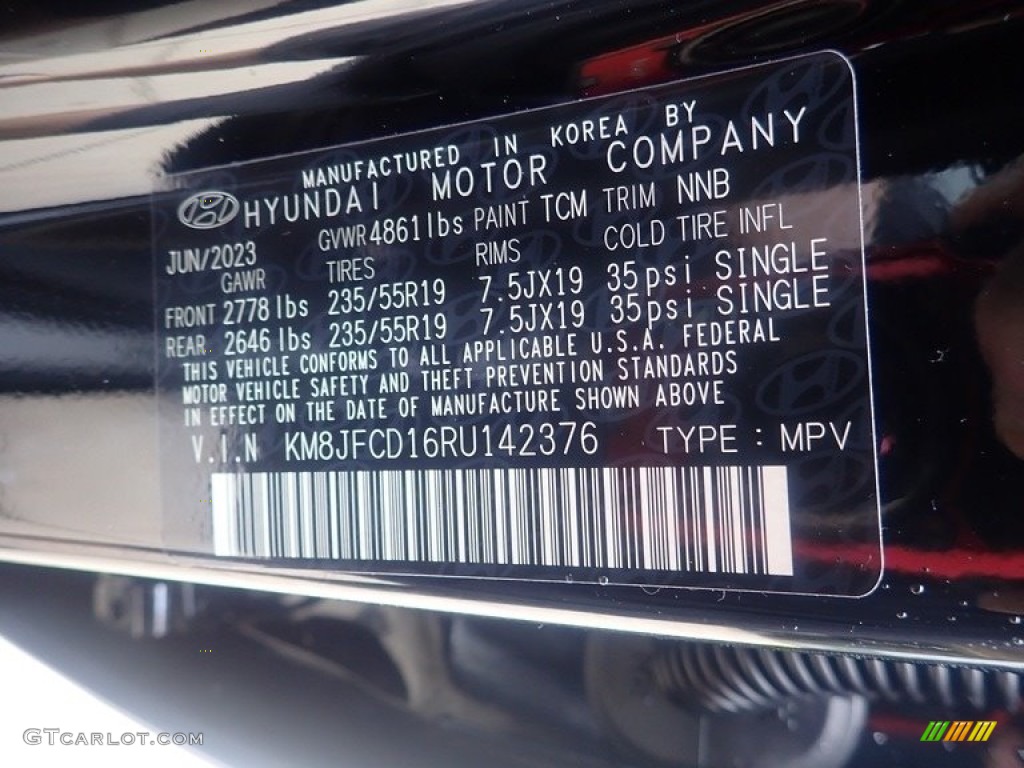 2024 Tucson Color Code TCM for Phantom Black Photo #146484048