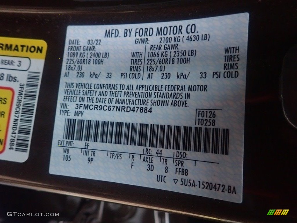 2022 Ford Bronco Sport Outer Banks 4x4 Color Code Photos