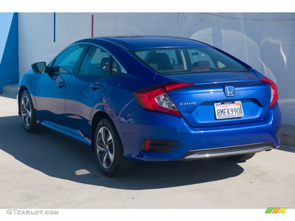 2019 Civic LX Sedan - Agean Blue Metallic / Black photo #2