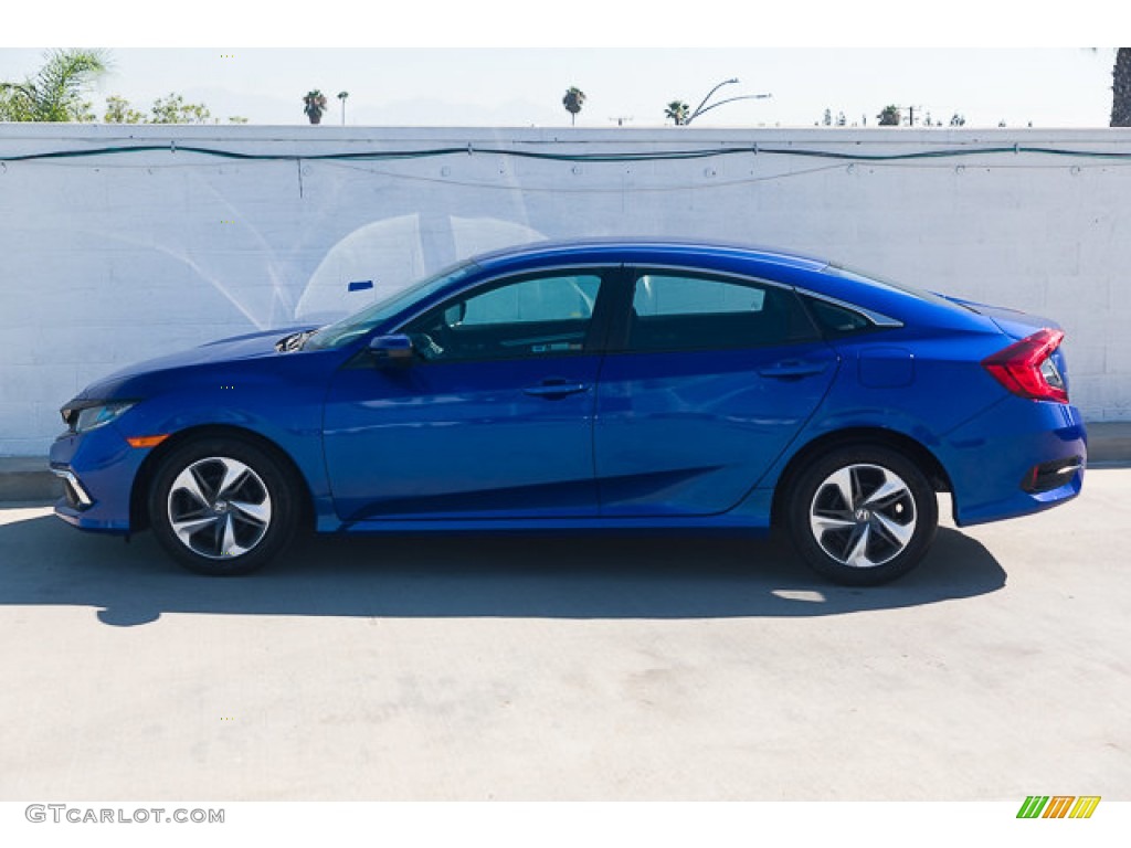 2019 Civic LX Sedan - Agean Blue Metallic / Black photo #10
