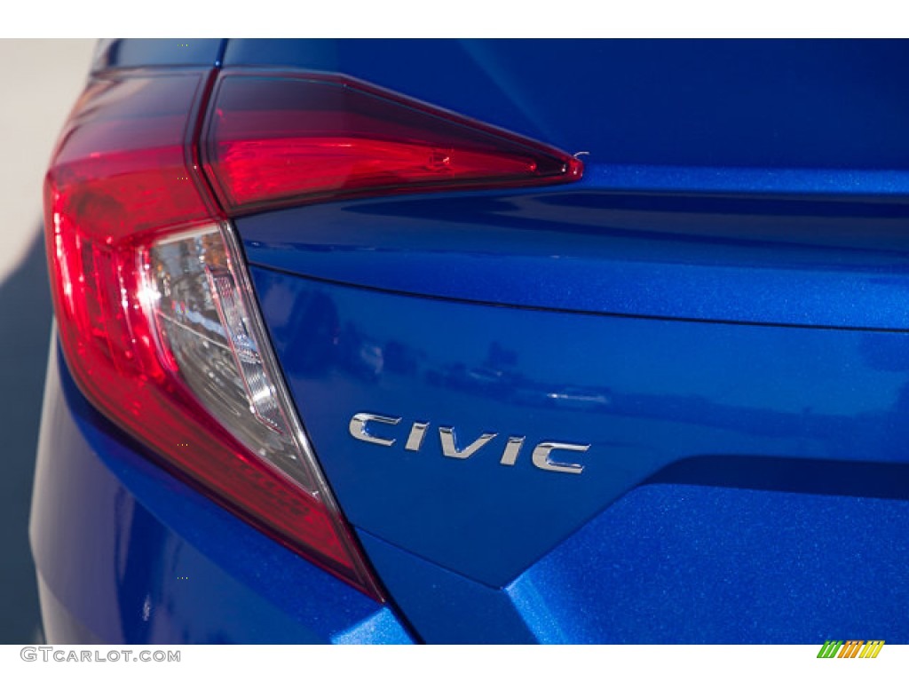 2019 Civic LX Sedan - Agean Blue Metallic / Black photo #12