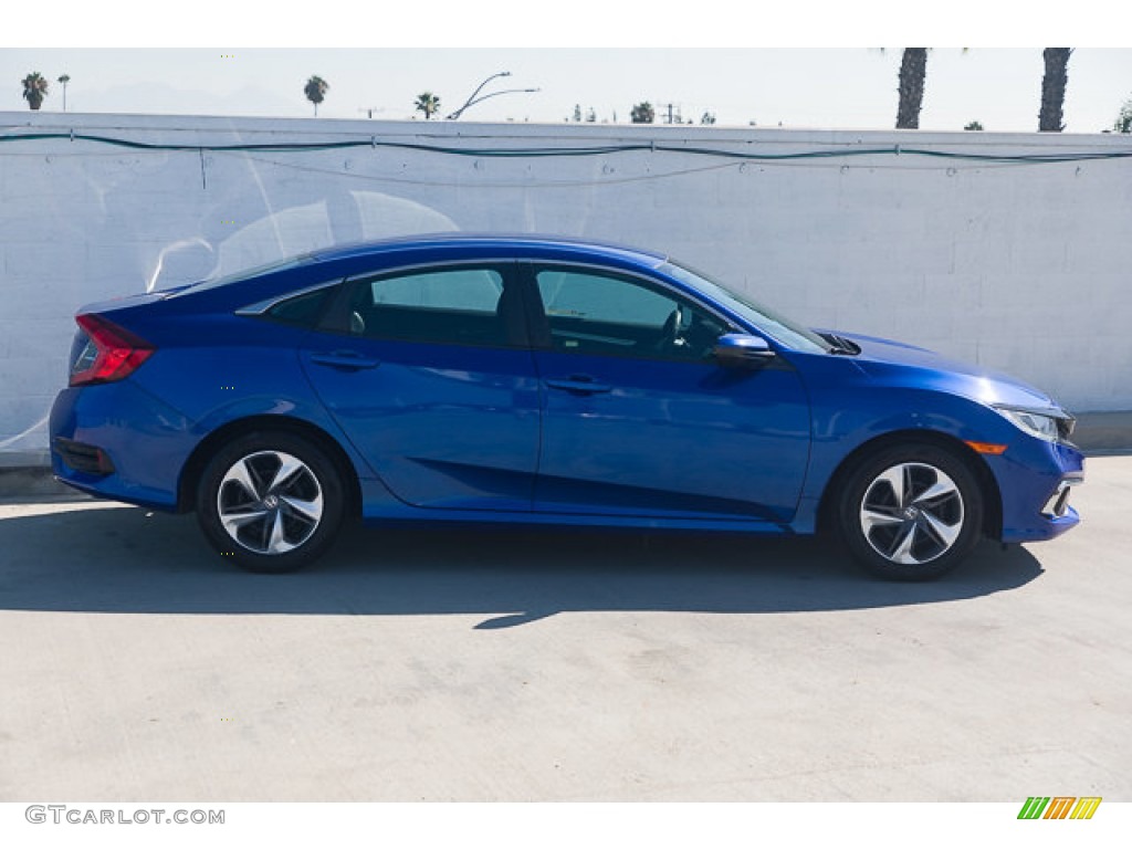 2019 Civic LX Sedan - Agean Blue Metallic / Black photo #14