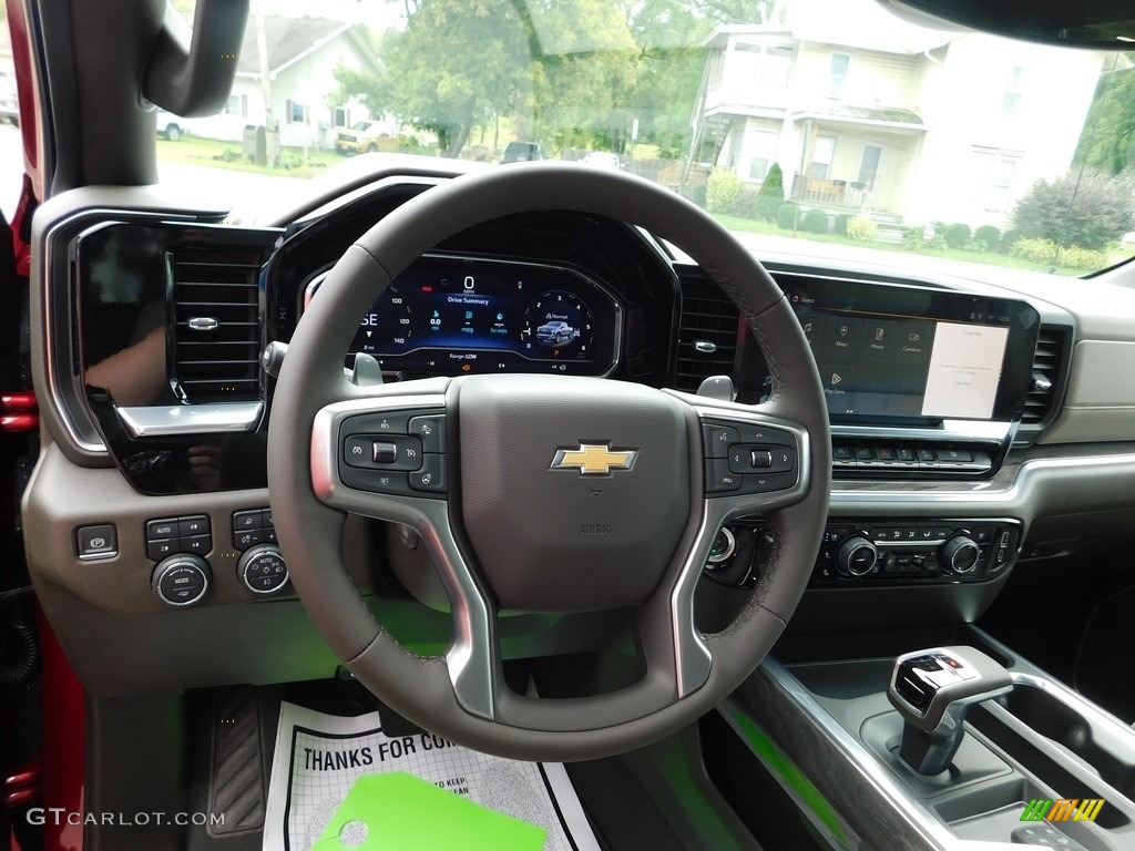 2023 Chevrolet Silverado 1500 LTZ Crew Cab 4x4 Gideon/Very Dark Atmosphere Steering Wheel Photo #146490057