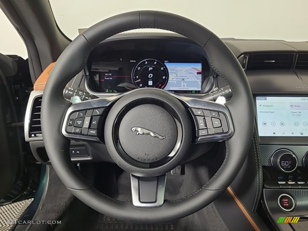 2024 Jaguar F-TYPE 450 R-Dynamic Coupe Tan w/Light Oyster Stitching Steering Wheel Photo #146490059