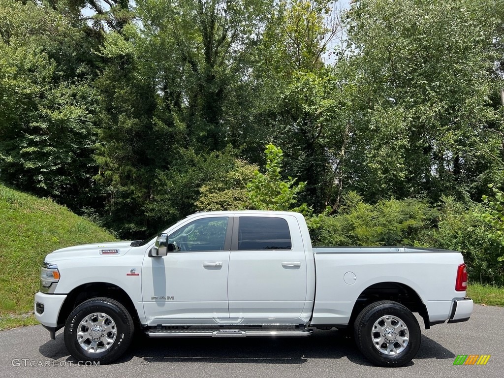 Bright White 2024 Ram 2500 Laramie Crew Cab 4x4 Exterior Photo #146490475