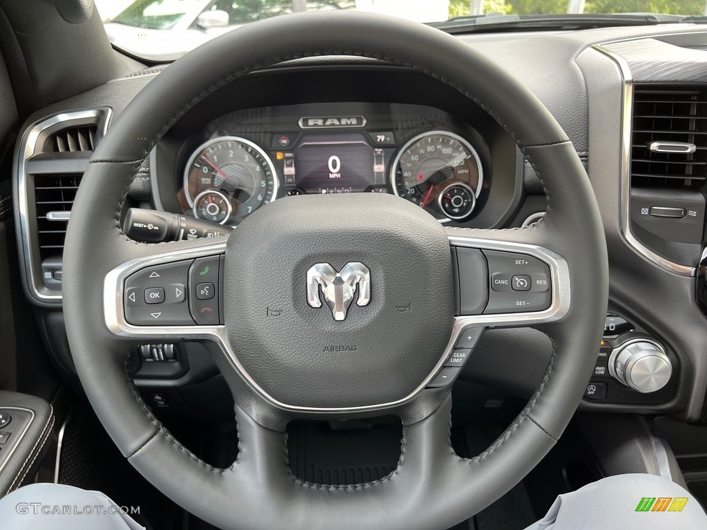 2024 Ram 1500 Laramie Crew Cab 4x4 Black Steering Wheel Photo #146491990