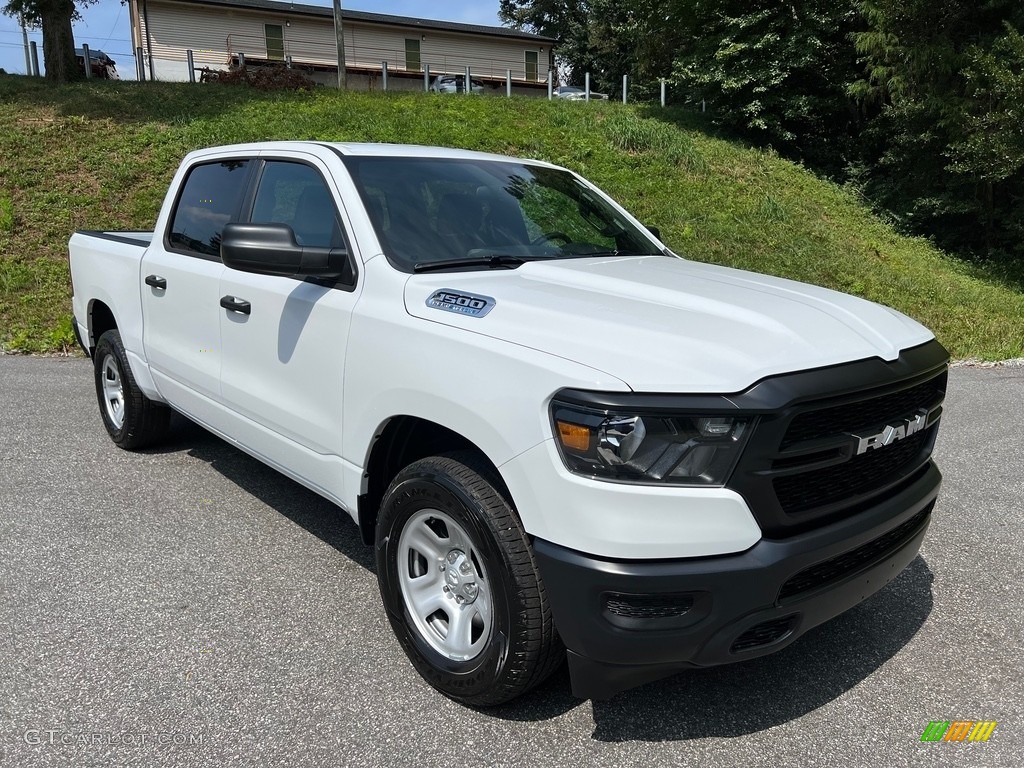 Bright White 2024 Ram 1500 Tradesman Crew Cab 4x4 Exterior Photo #146492686