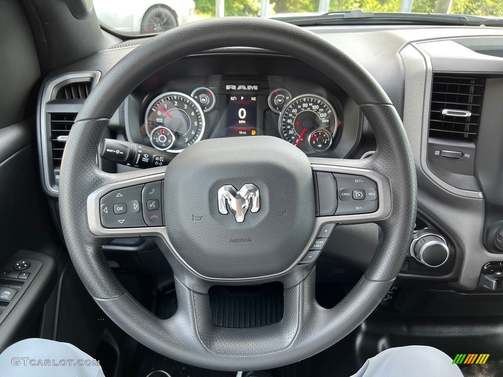 2024 Ram 1500 Tradesman Crew Cab 4x4 Diesel Gray/Black Steering Wheel Photo #146492873