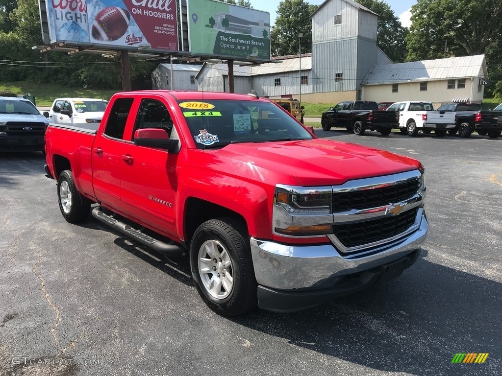 Red Hot 2018 Chevrolet Silverado 1500 LT Double Cab 4x4 Exterior Photo #146493085