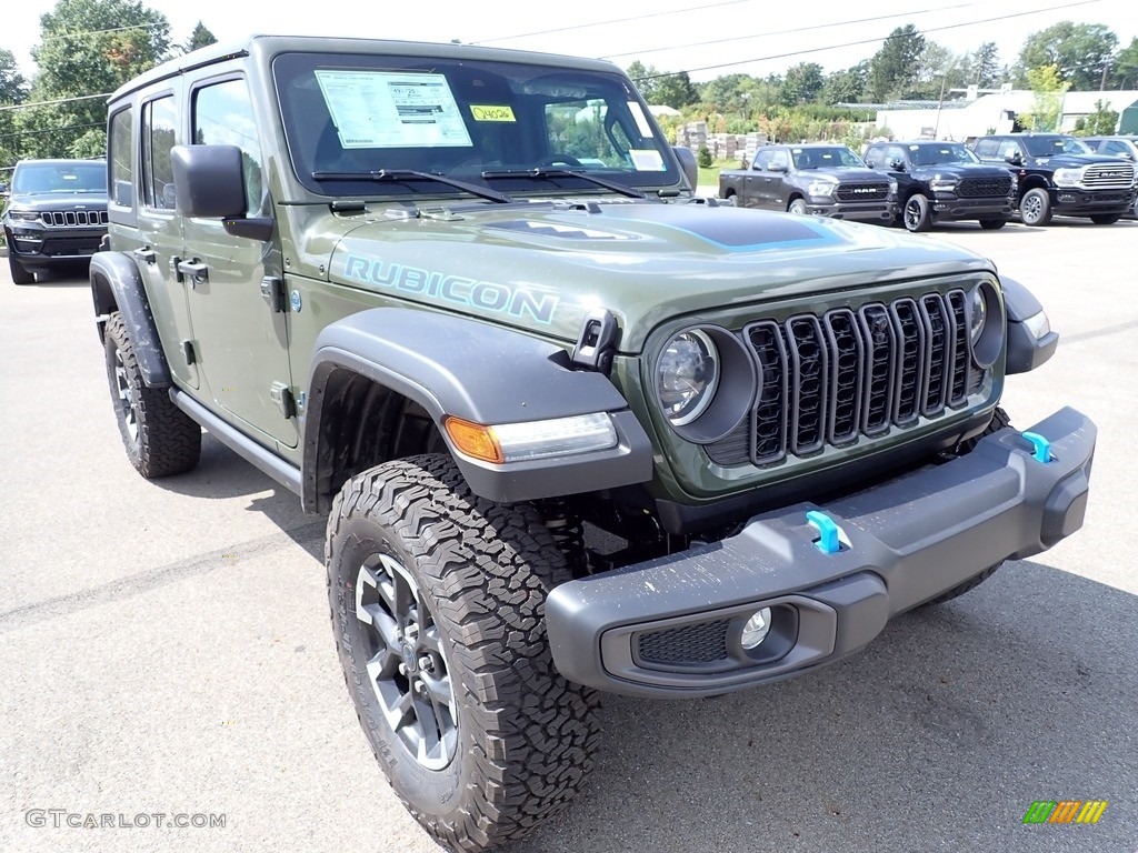 Sarge Green 2024 Jeep Wrangler 4-Door Rubicon 4xe Hybrid Exterior Photo #146495323