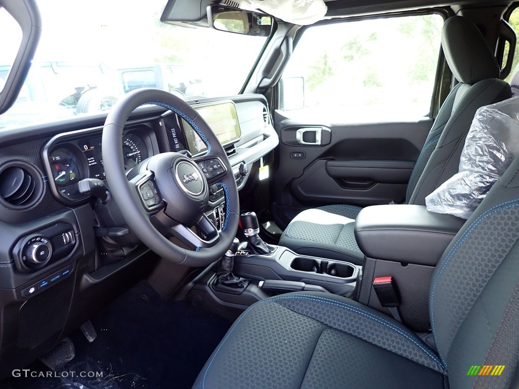 Black Interior 2024 Jeep Wrangler 4-Door Rubicon 4xe Hybrid Photo #146495416