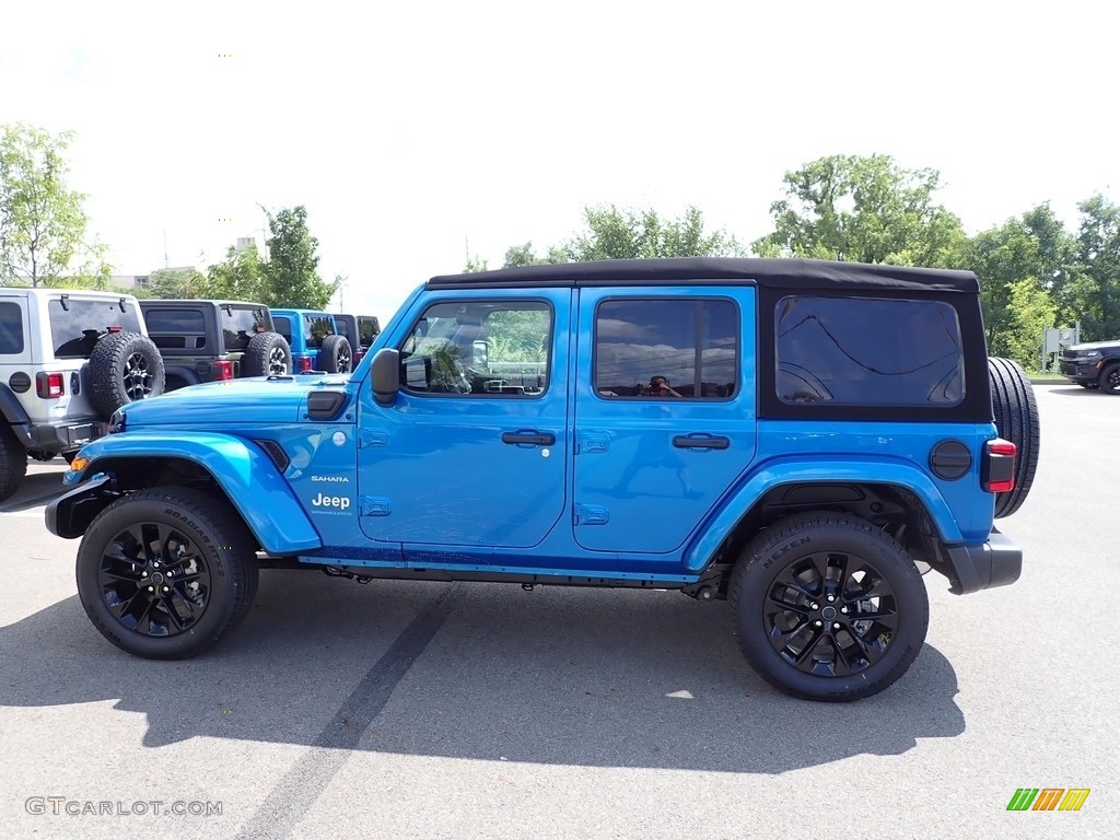 2024 Wrangler 4-Door Sahara 4xe Hybrid - Hydro Blue Pearl / Black photo #2