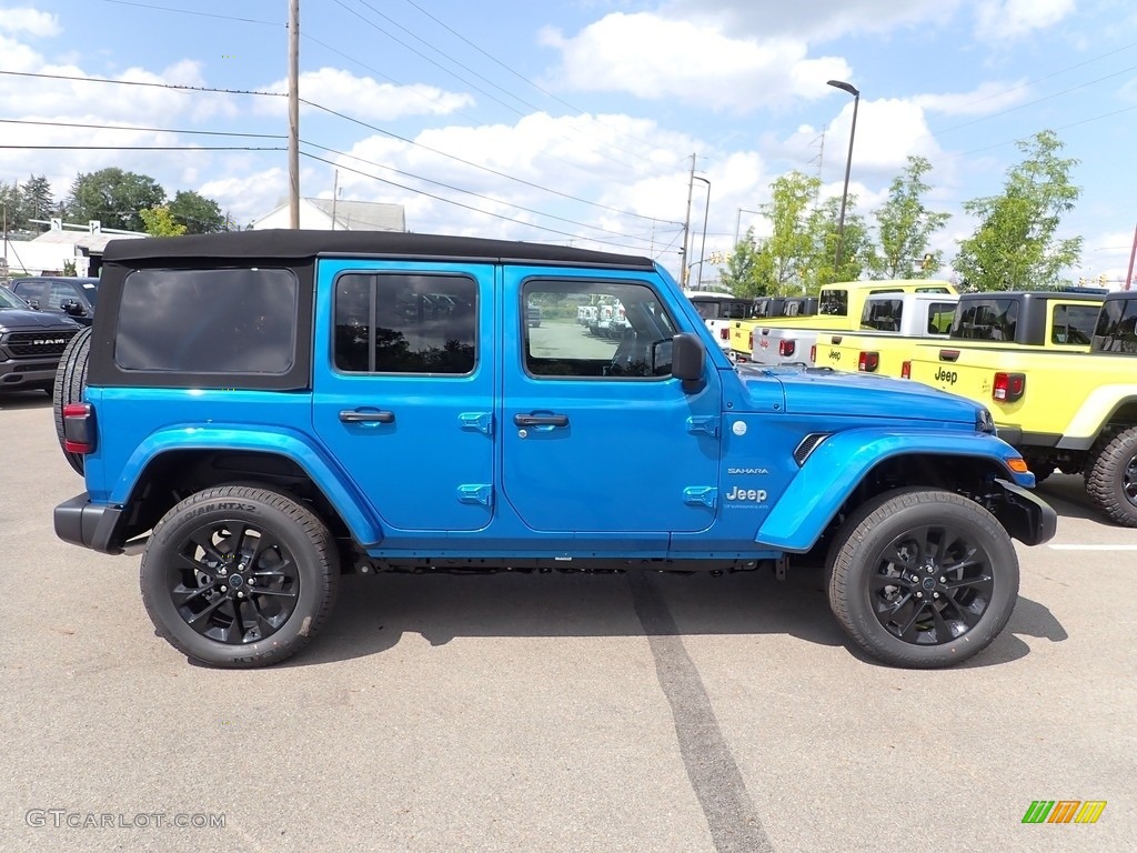 Hydro Blue Pearl 2024 Jeep Wrangler 4-Door Sahara 4xe Hybrid Exterior Photo #146495712