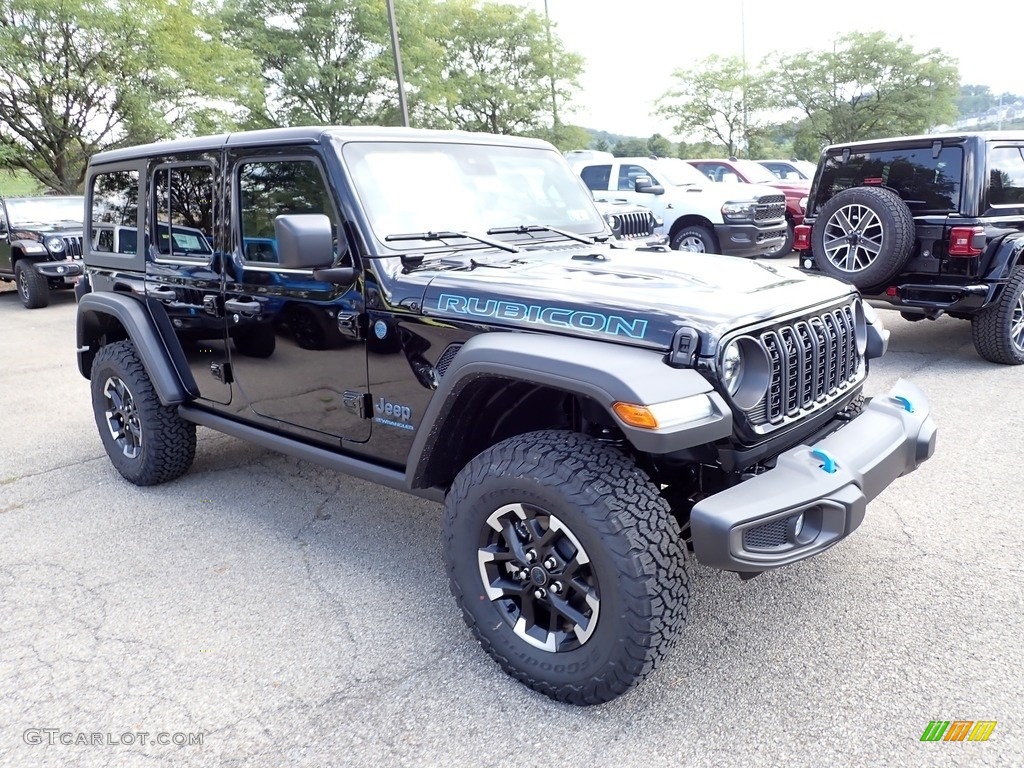 Black 2024 Jeep Wrangler 4-Door Rubicon X 4xe Hybrid Exterior Photo #146496886