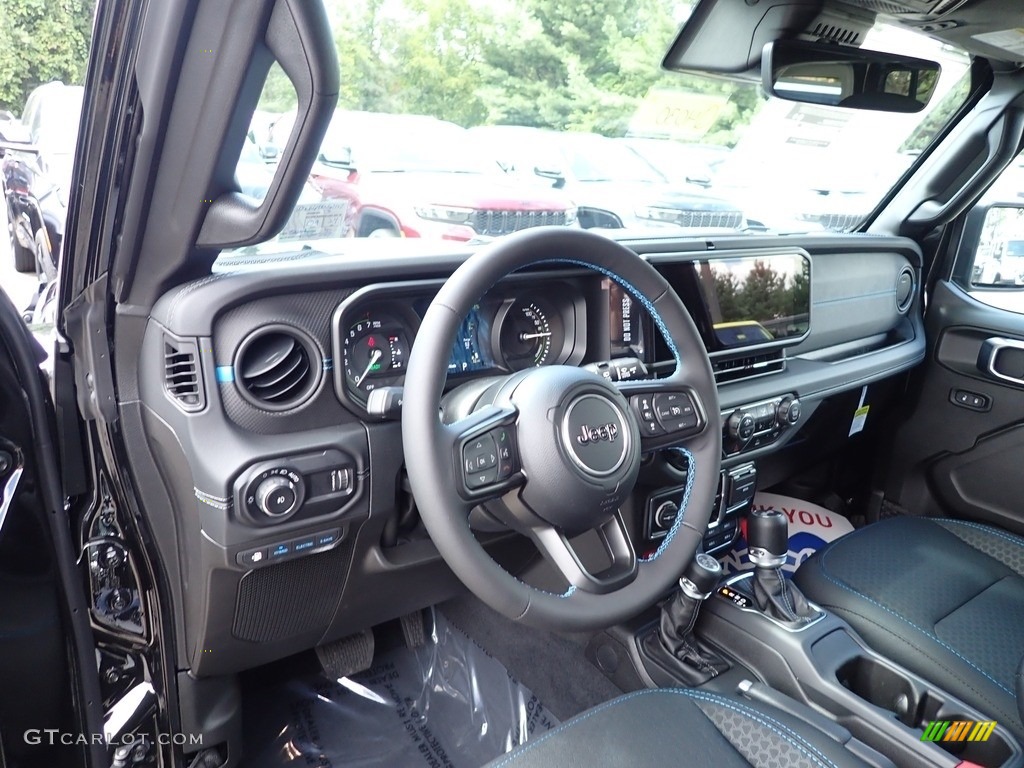 2024 Jeep Wrangler 4-Door Rubicon X 4xe Hybrid Black Dashboard Photo #146497054