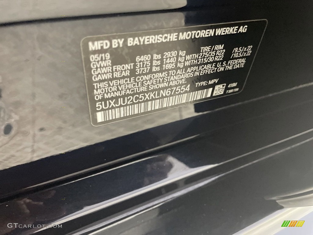 2019 X5 xDrive50i - Carbon Black Metallic / Black photo #35