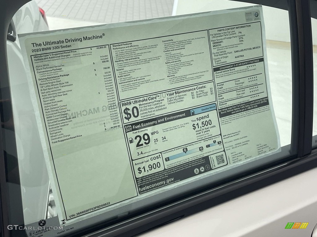 2023 3 Series 330i Sedan - Alpine White / Black photo #25
