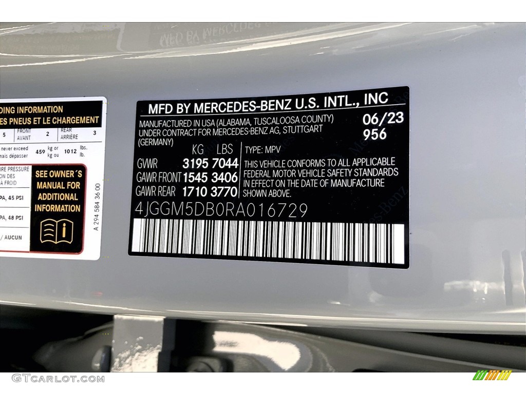 2024 EQE Color Code 956 for Alpine Grey Photo #146503177