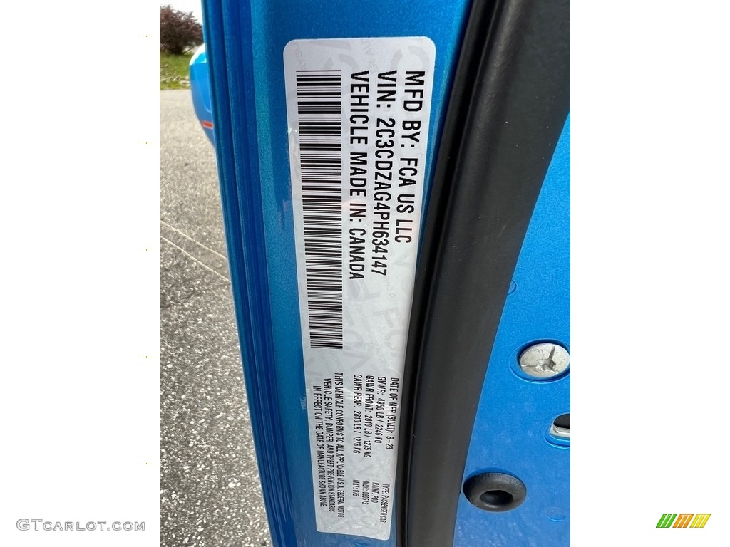 2023 Challenger SXT Blacktop - B5 Blue Pearl / Black photo #28