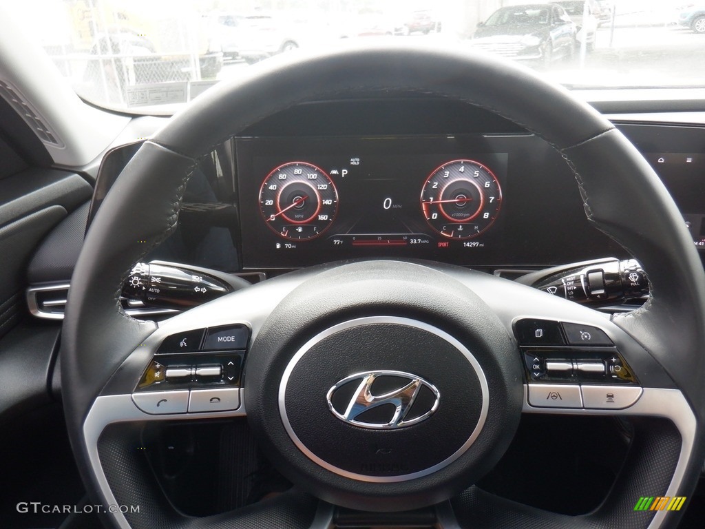 2023 Hyundai Elantra Limited Black Steering Wheel Photo #146504401