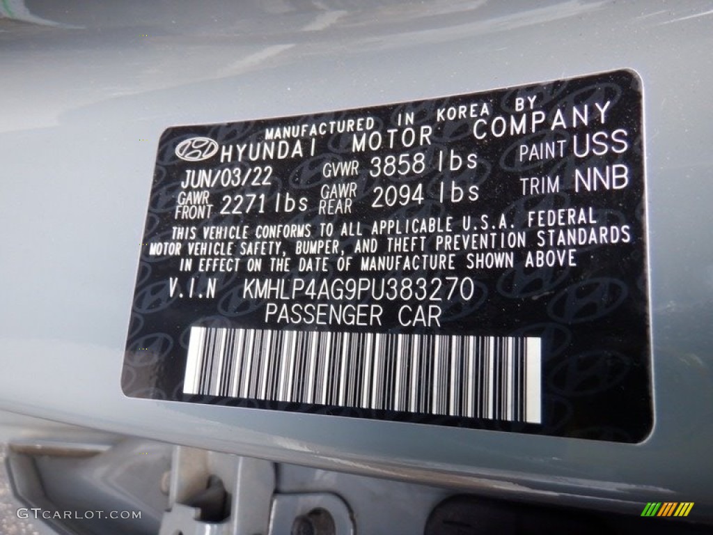 2023 Elantra Color Code USS for Electric Shadow Photo #146504587