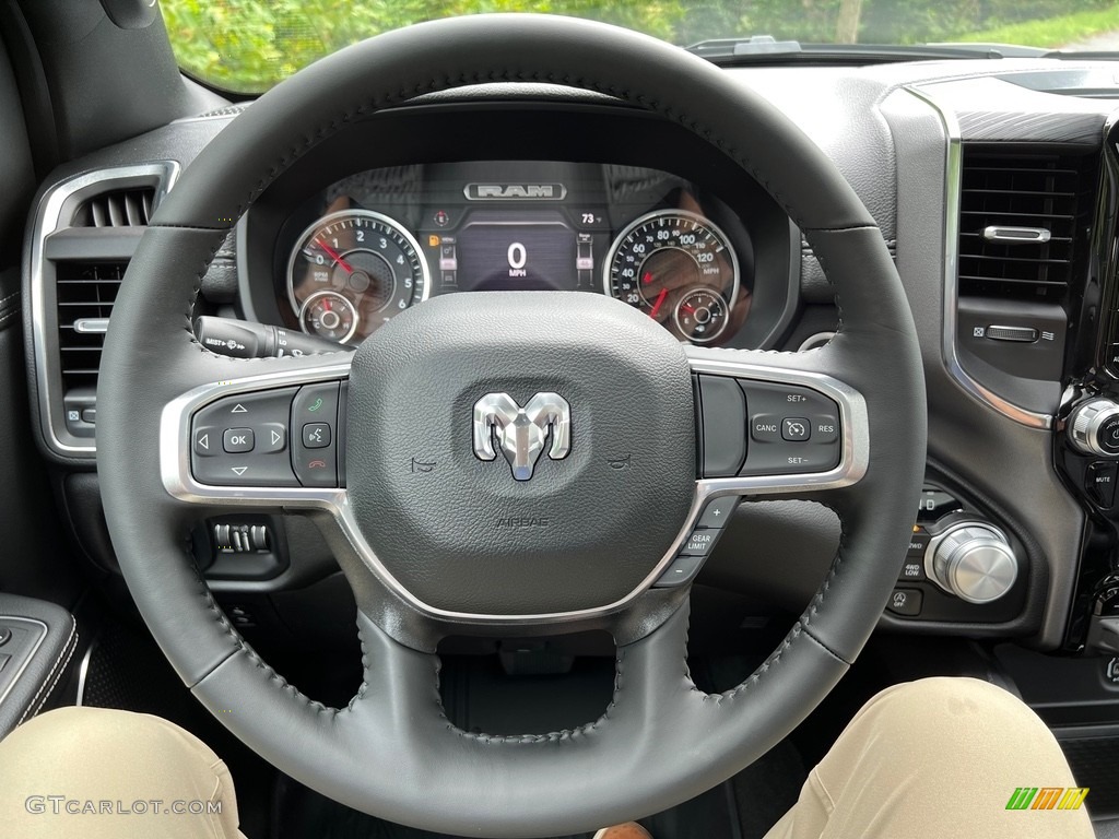 2024 Ram 1500 Laramie Crew Cab 4x4 Black Steering Wheel Photo #146505208
