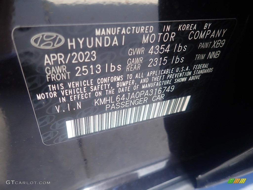 2023 Sonata SEL - Carbon Blue / Black photo #18