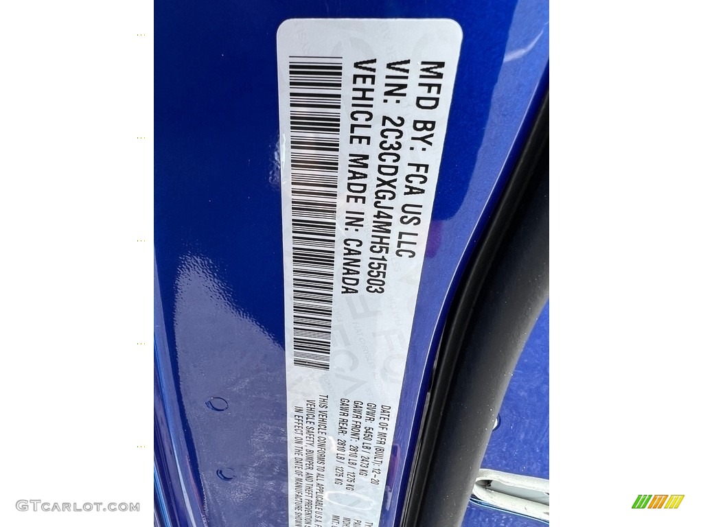 2021 Charger Scat Pack - Indigo Blue / Black photo #28