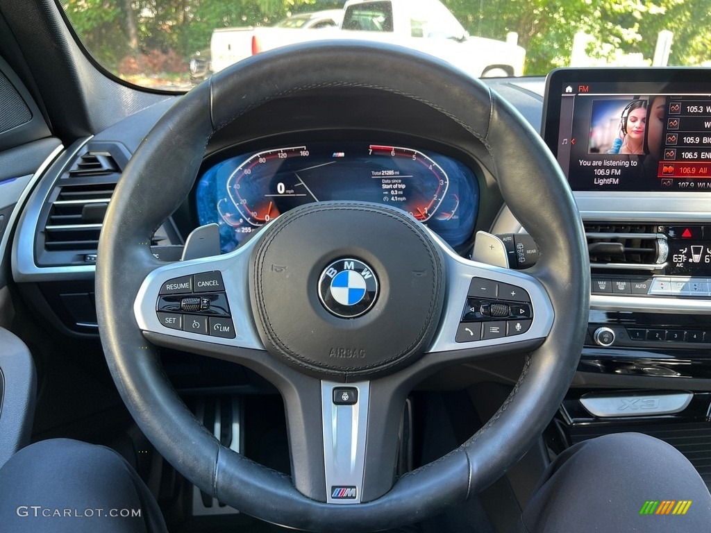 2022 BMW X3 xDrive30i Black Steering Wheel Photo #146513527