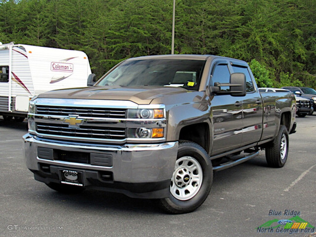 Brownstone Metallic 2015 Chevrolet Silverado 3500HD WT Crew Cab 4x4 Exterior Photo #146517899