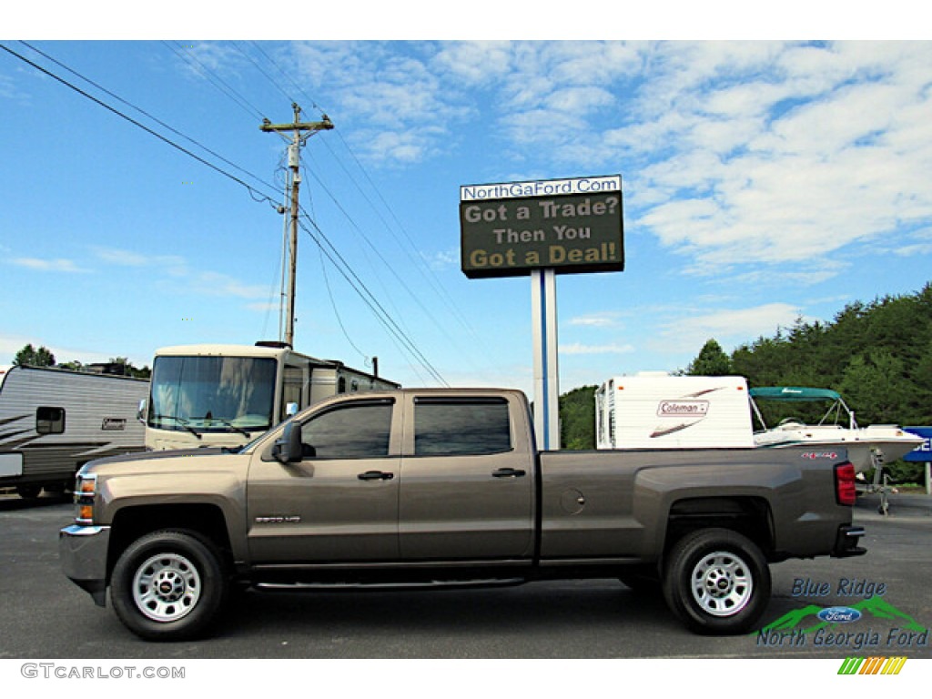 Brownstone Metallic 2015 Chevrolet Silverado 3500HD WT Crew Cab 4x4 Exterior Photo #146517916