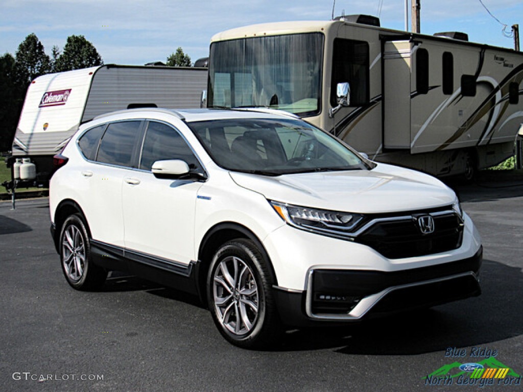 Platinum White Pearl 2021 Honda CR-V Touring AWD Hybrid Exterior Photo #146518014