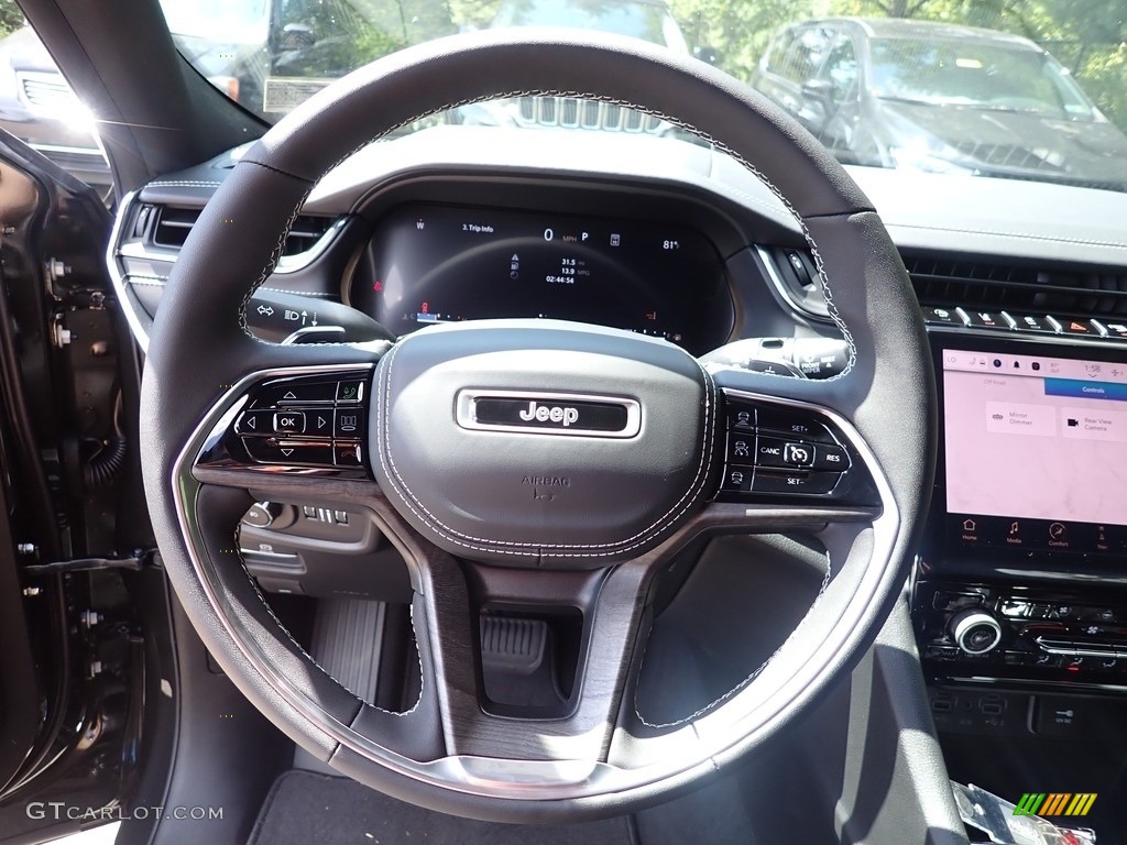2023 Grand Cherokee Overland 4x4 - Rocky Mountain Pearl / Global Black photo #19