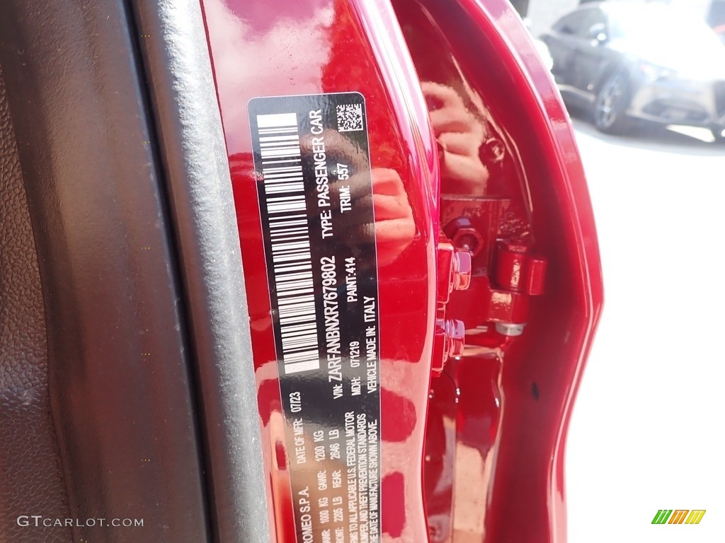 2024 Giulia Color Code 414 for Alfa Rosso (Red) Photo #146520922