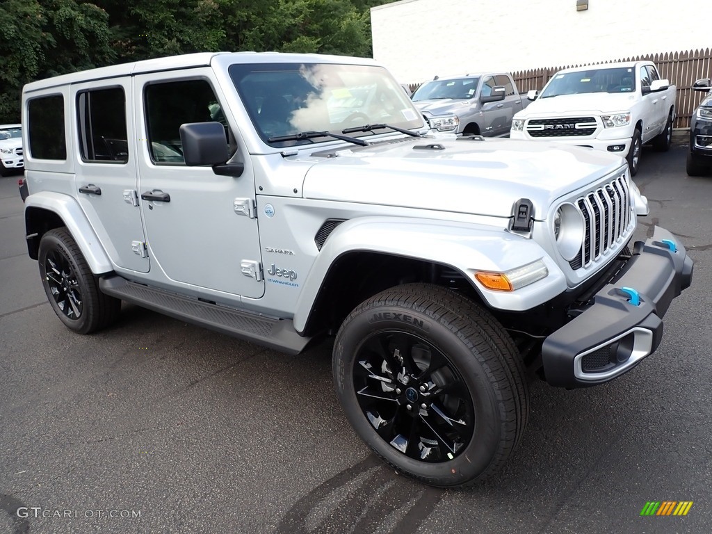 Silver Zynith 2024 Jeep Wrangler 4-Door Sahara 4xe Hybrid Exterior Photo #146522661