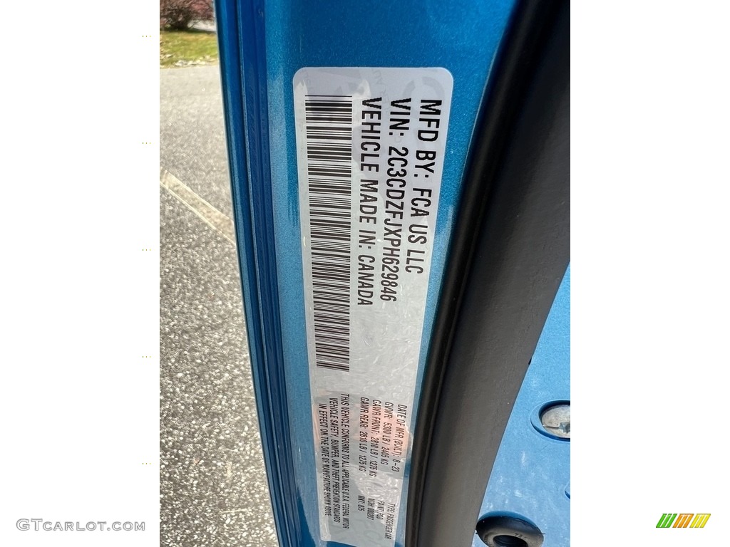 2023 Challenger R/T Scat Pack Widebody - B5 Blue Pearl / Ruby Red/Black photo #28