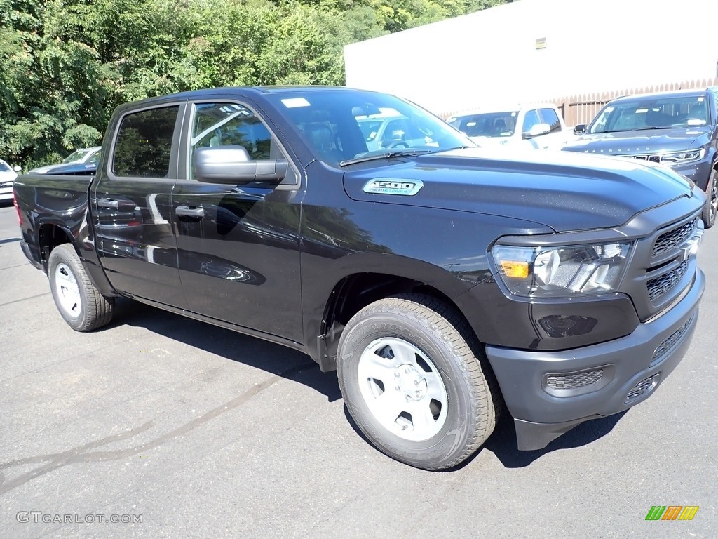 Diamond Black Crystal Pearl 2024 Ram 1500 Tradesman Crew Cab 4x4 Exterior Photo #146523661