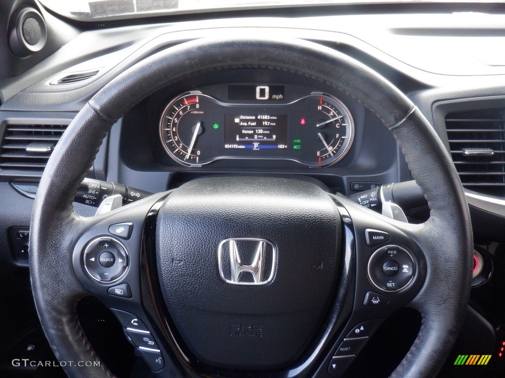 2020 Honda Ridgeline Black Edition AWD Black Steering Wheel Photo #146523872