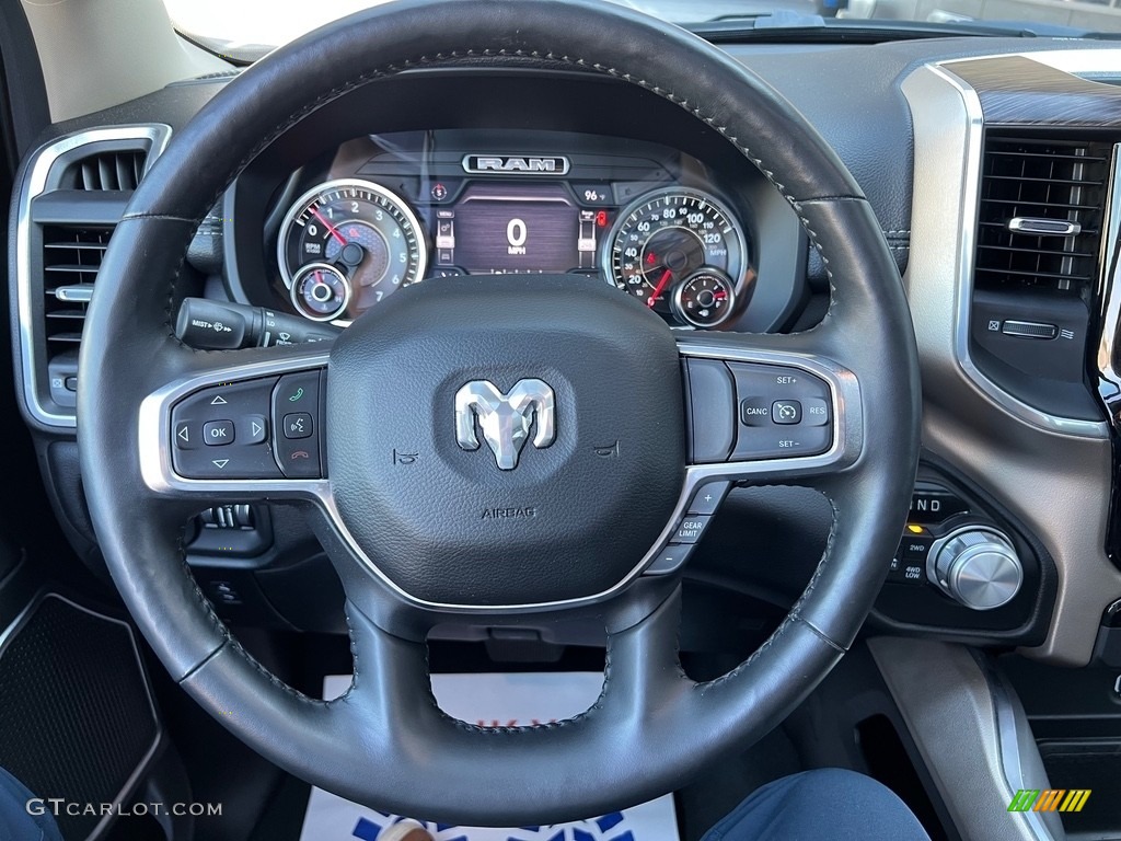2020 Ram 1500 Laramie Crew Cab 4x4 Black Steering Wheel Photo #146524228