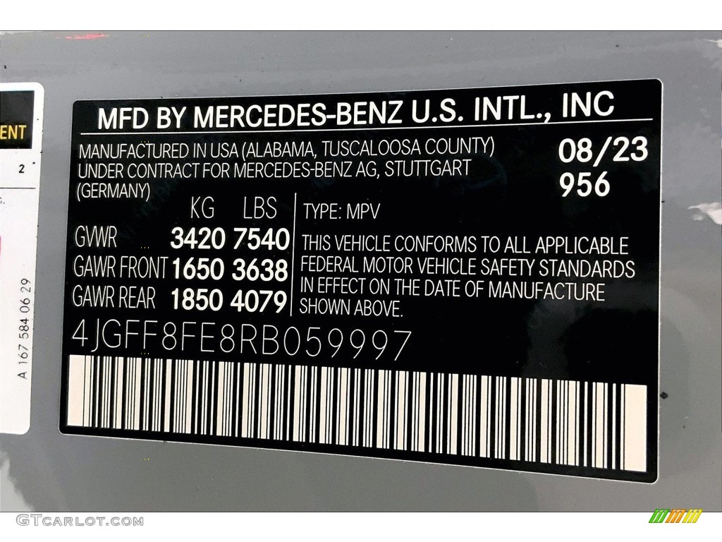 2024 GLS Color Code 956 for Alpine Grey Photo #146526561